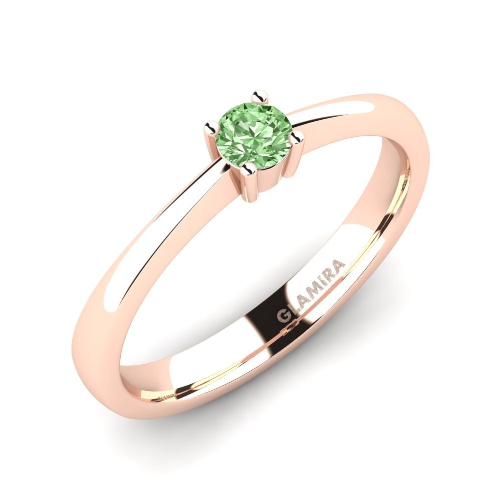 14ct Rose Gold Green Diamond Engagement Ring Julia