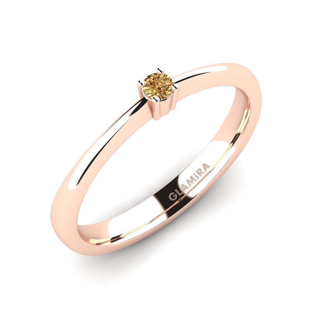 Rotgold 750 Brauner Diamant Damenring Julia 0.05crt