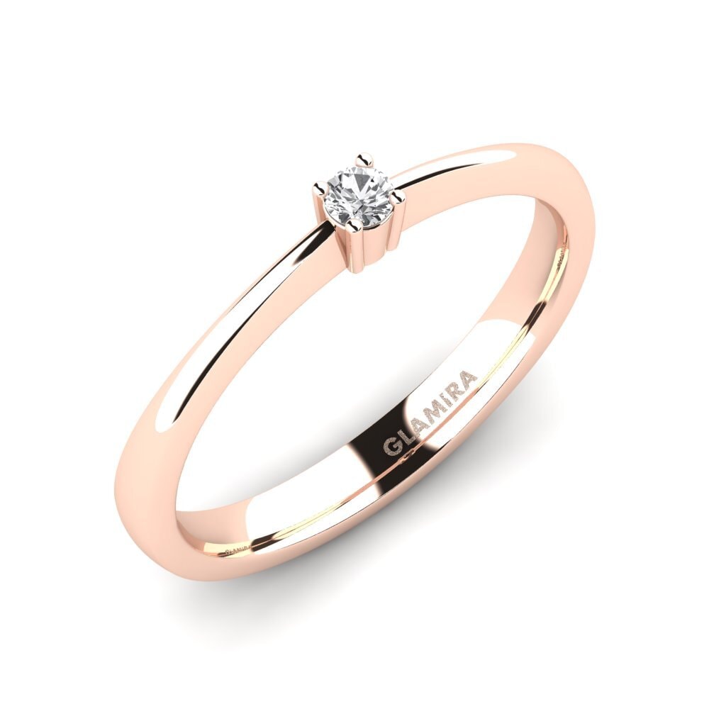 Rotgold 750 Weißer Saphir Damenring Julia 0.05crt