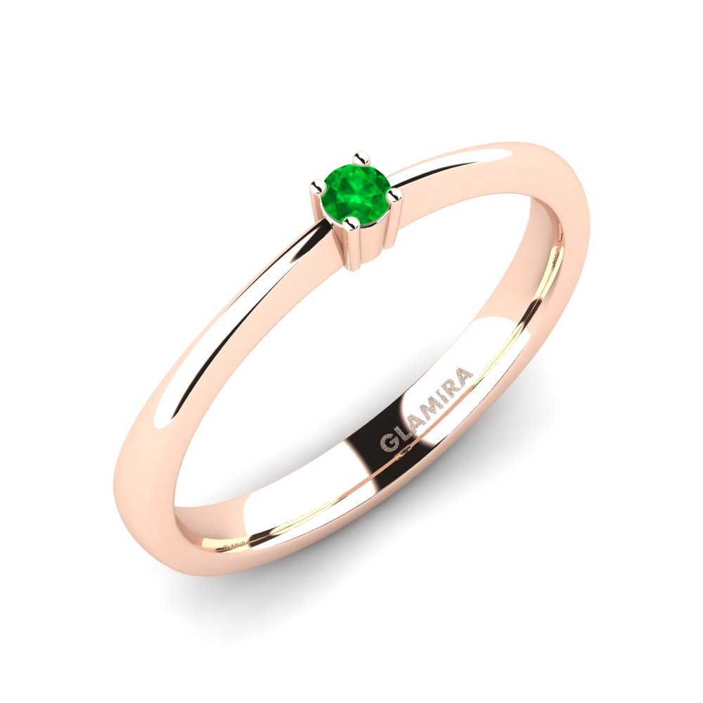 Rotgold 750 Smaragd Damenring Julia 0.05crt