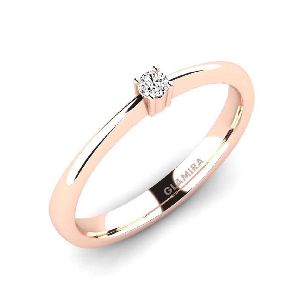 Rotgold 750 Moissanit Damenring Julia 0.05crt