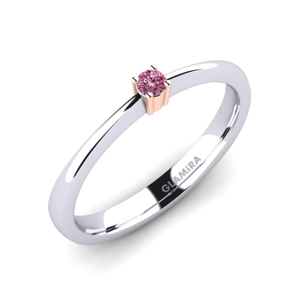 18K Wit & Rood Goud Rhodoliet Granaat Dames Ring Julia 0.05crt