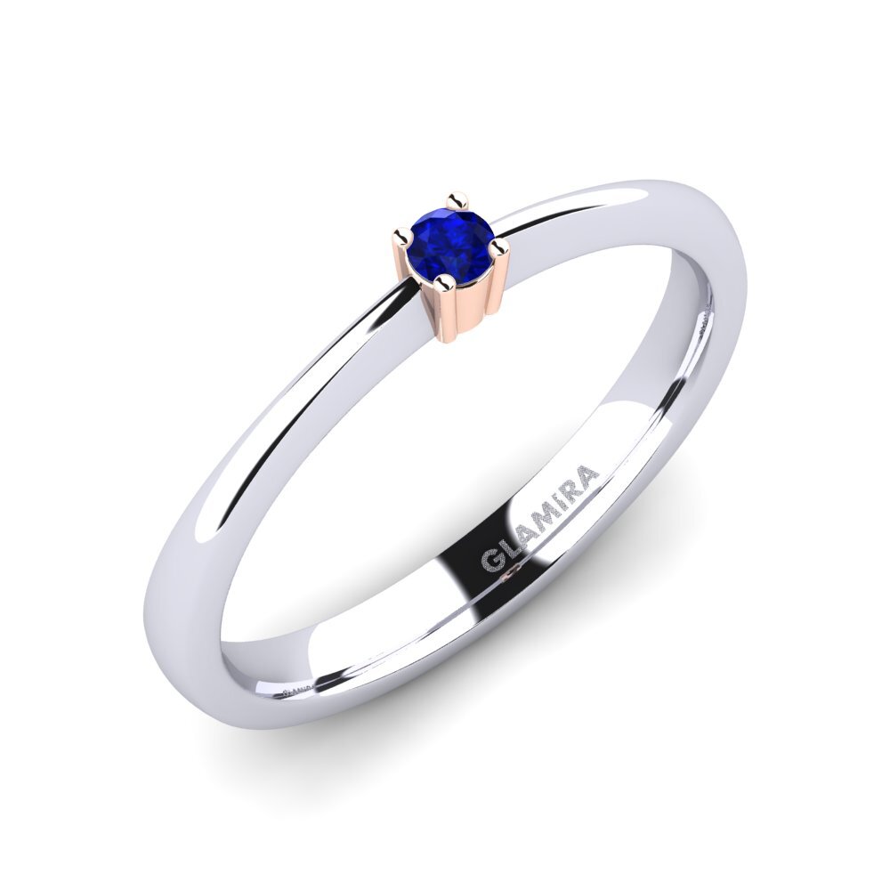 Oro Bianco & Rosso 375 Zaffiro Anello da donna Julia 0.05crt