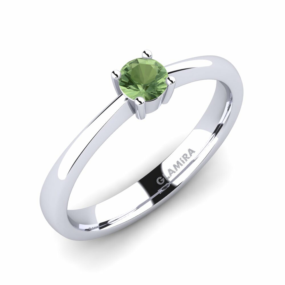 Classic Solitaire 綠色藍寶石 訂婚戒指 Julia 0.25crt