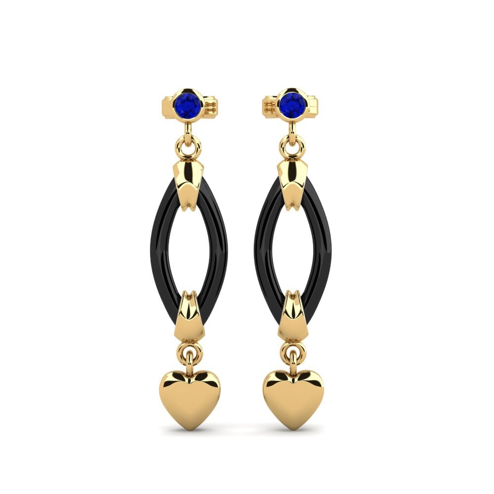 9ct Yellow Gold Sapphire Women's Earring Juliano