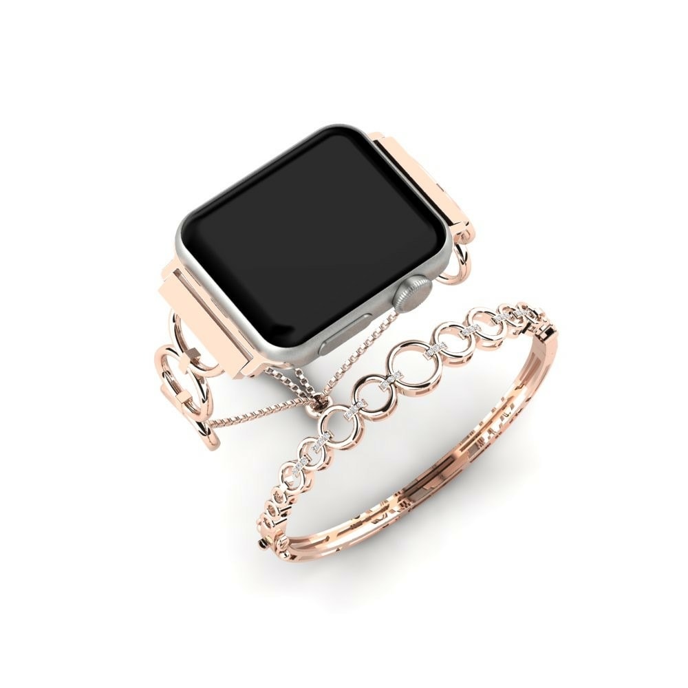 Stainless Steel /14k Red Gold Apple Watch® Jumphour Set