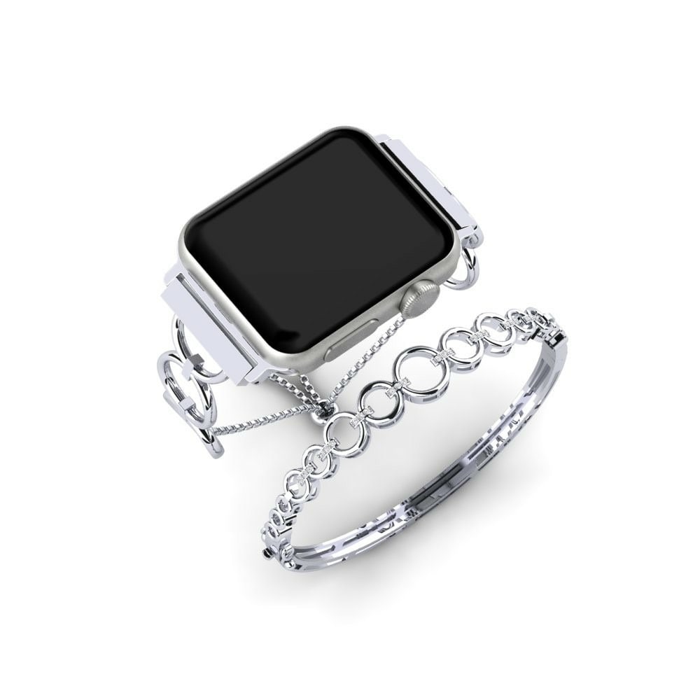 Stainless Steel /9k White Gold Apple Watch® Jumphour Set