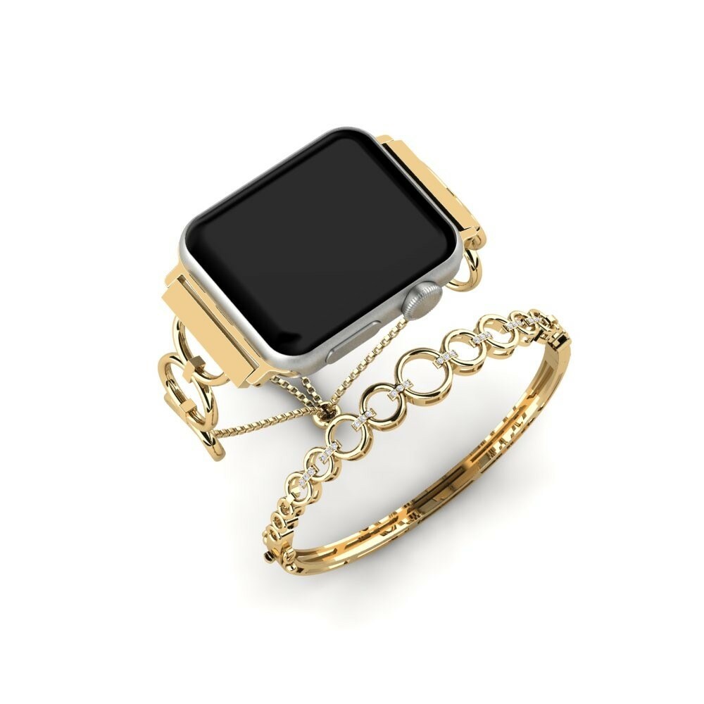 Stainless Steel /14k Yellow Gold Apple Watch® Jumphour Set