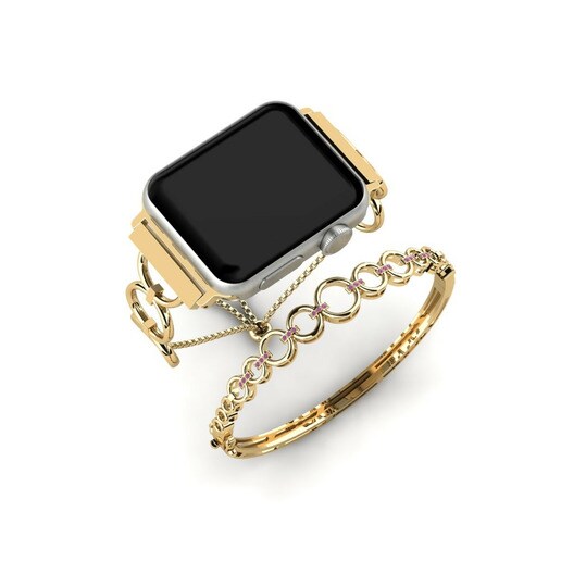 Apple Watch® Jumphour Set Stainless Steel / 585 Yellow Gold & Đá Rhodolite
