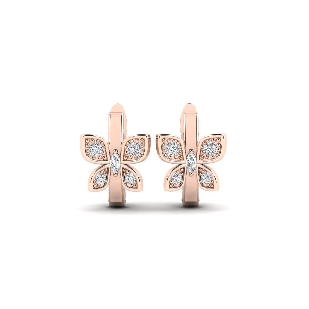 14ct Rose Gold Diamond Women's Earring Junes