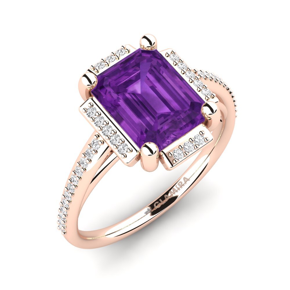 14k Rose Gold Amethyst Engagement Ring Juniper