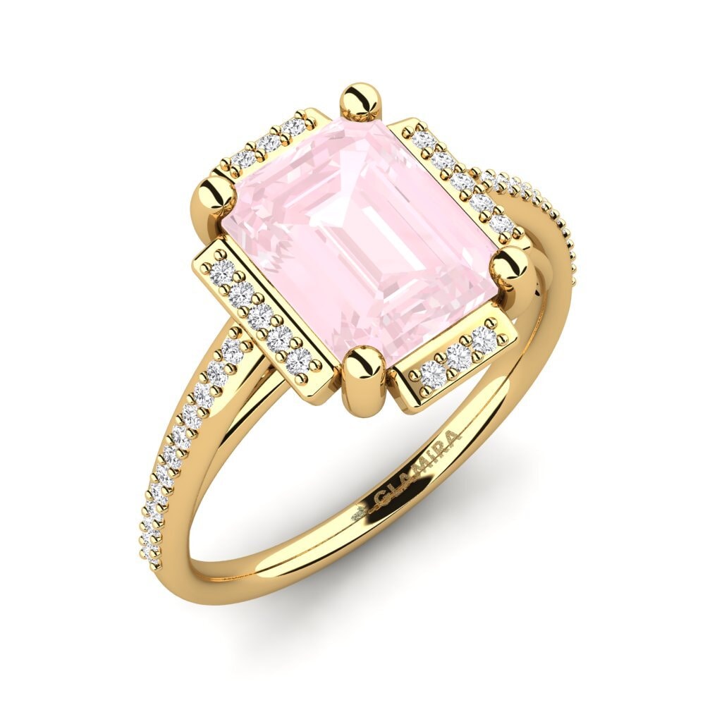 14k Oro Amarillo Anillo de compromiso Juniper