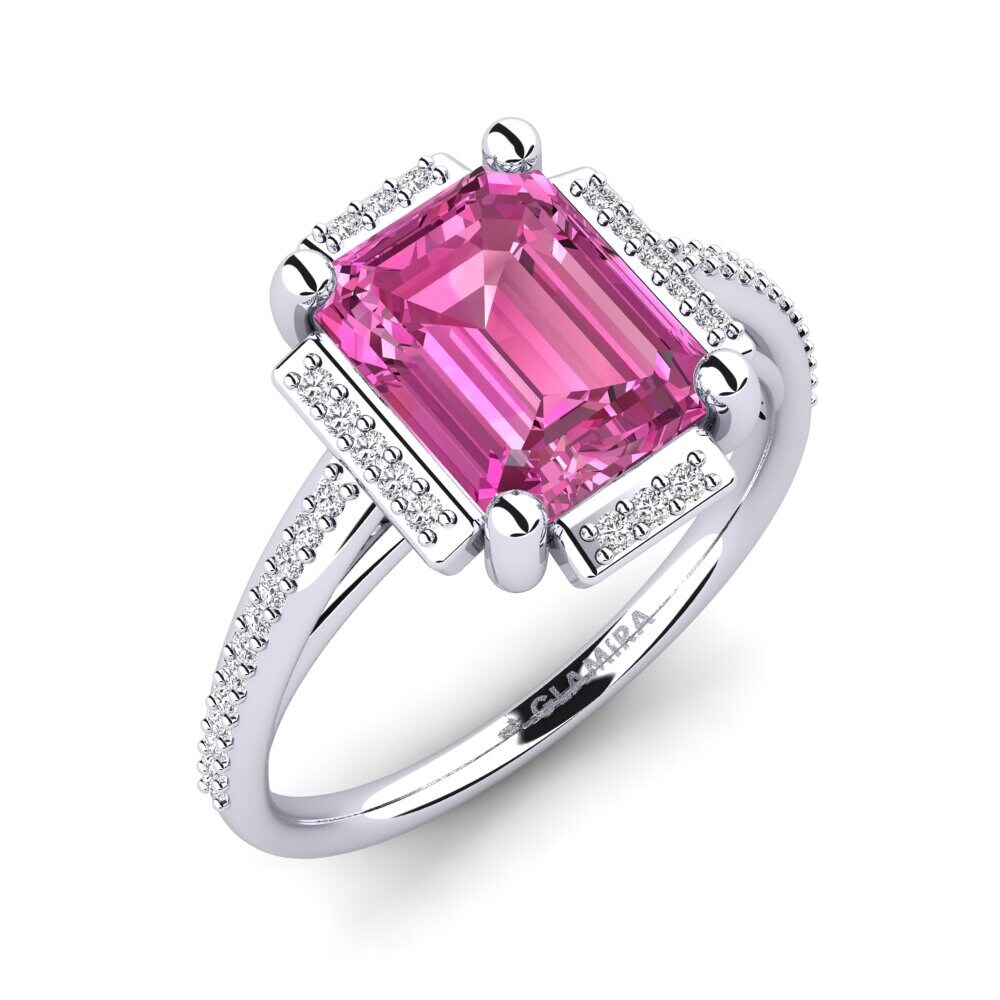 Emerald Cut Pink Topaz Engagement Ring Juniper