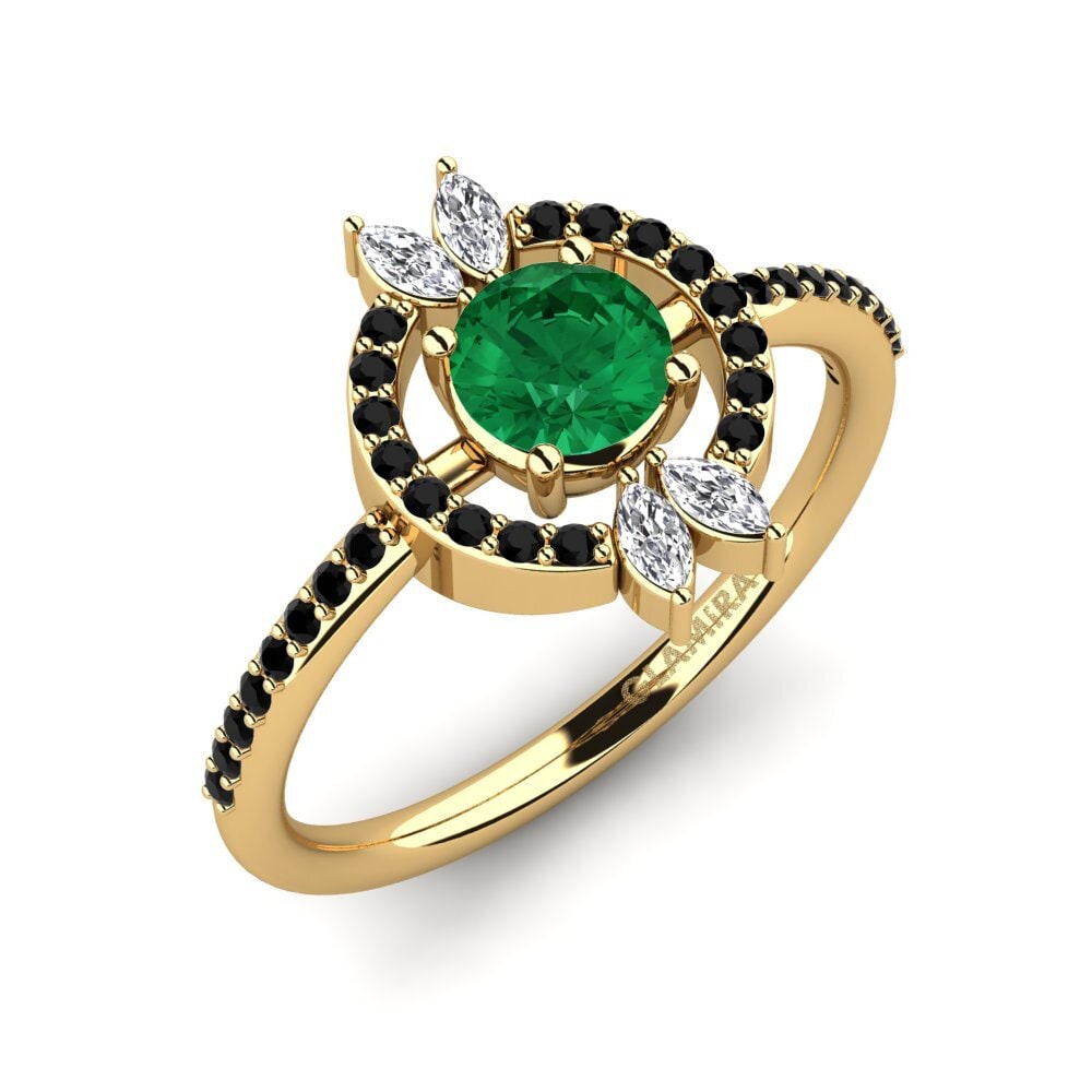 Smaragd (Gemaakt in het laboratorium) Verlovingsring Junte