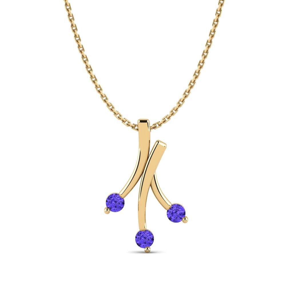 Gelbgold 585 Tansanit Damen anhänger Juterike