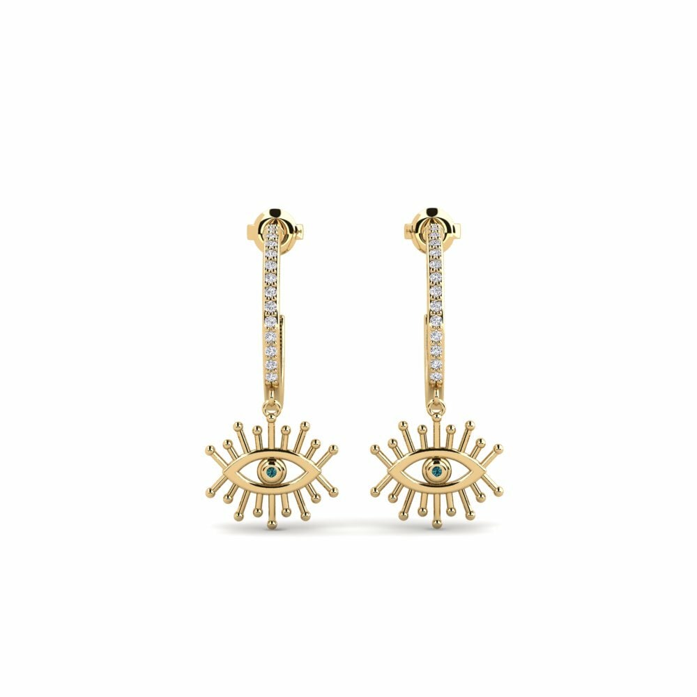 Blauwe Diamant Dames Oorbellen Kabwe