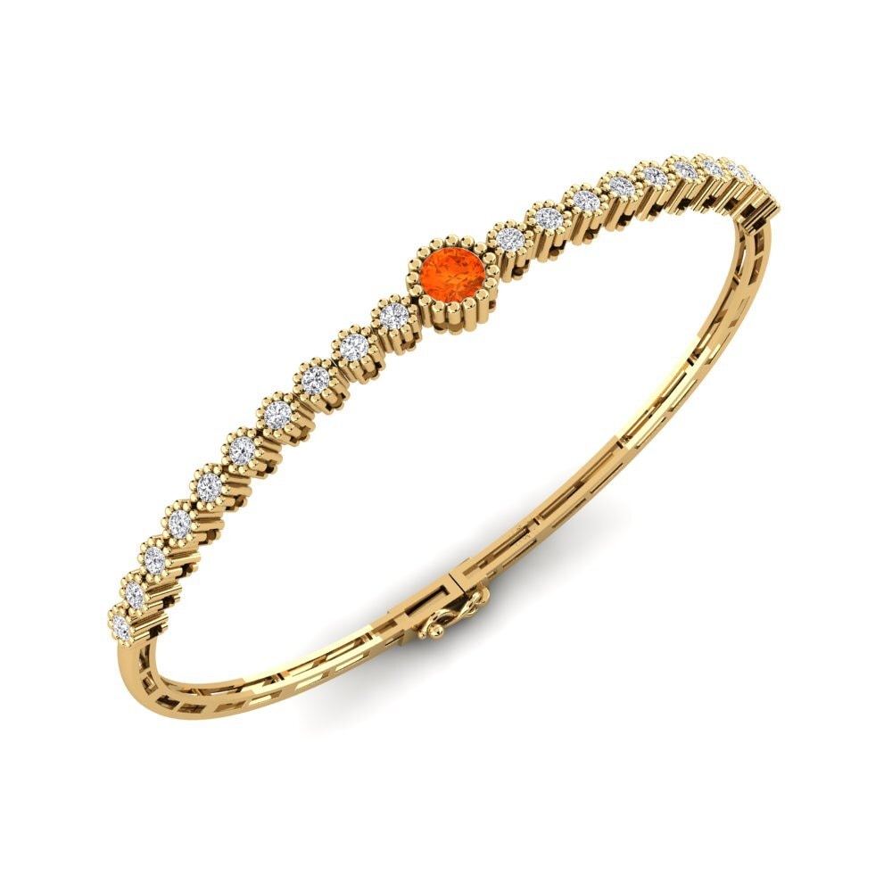 9ct Yellow Gold Fire Opal Women's Bracelet Kadalina