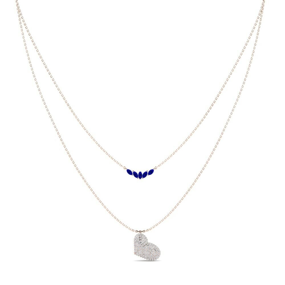 Saphir Collier pour femme Kaerlighed