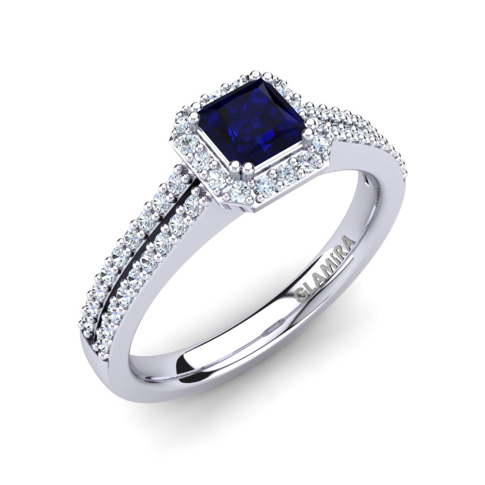 Donker Blauwe Zirkoon Verlovingsring Kailey