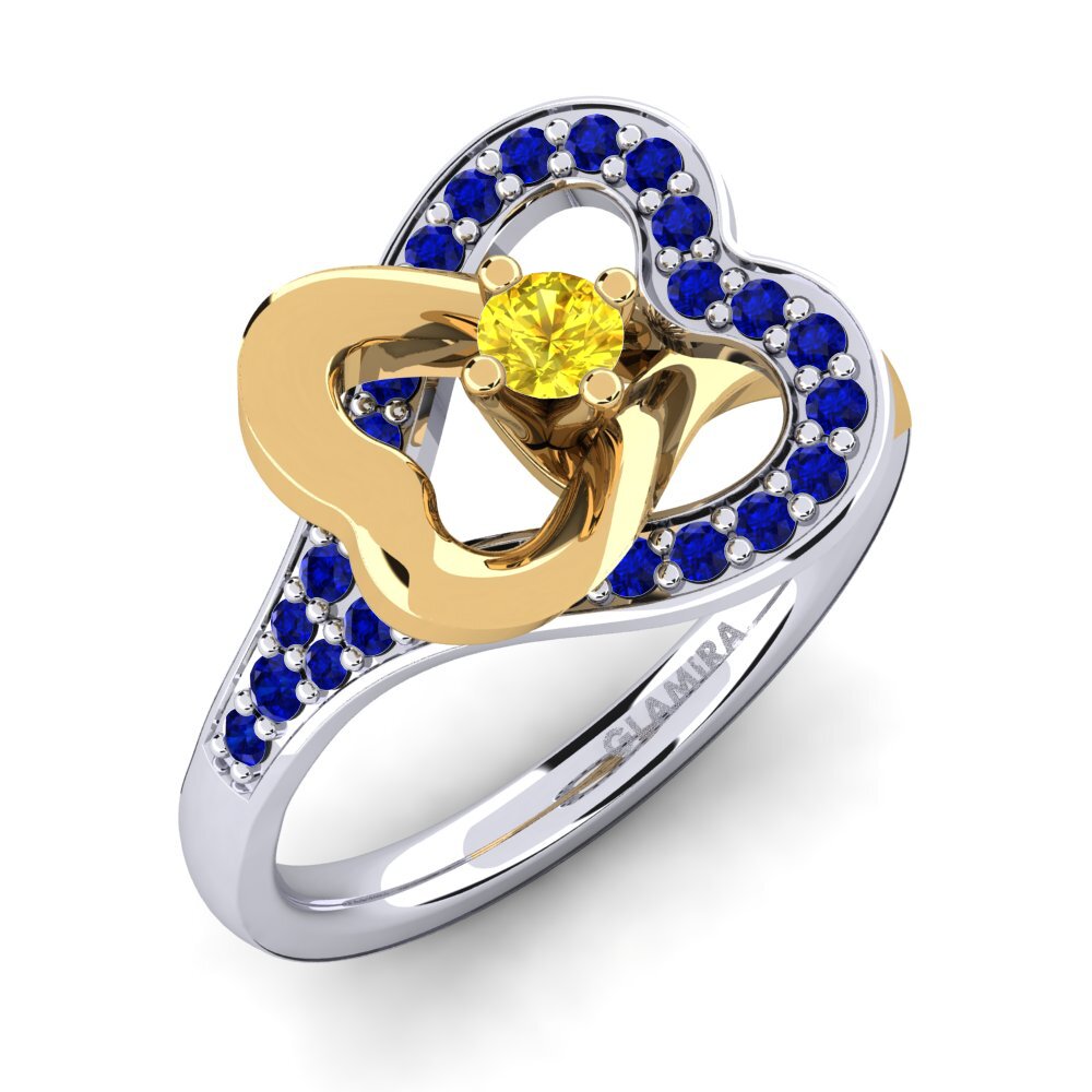 14ct White & Yellow Gold Engagement Ring Kailyn 0.1 crt