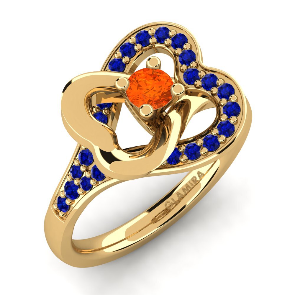 9ct Yellow Gold Fire Opal Engagement Ring Kailyn 0.16 crt