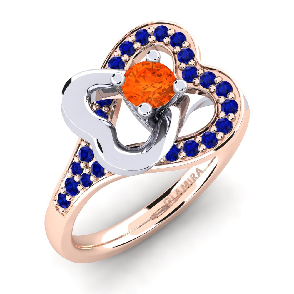 18K Rose & White Gold Fire-Opal Engagement Ring Kailyn 0.25 crt