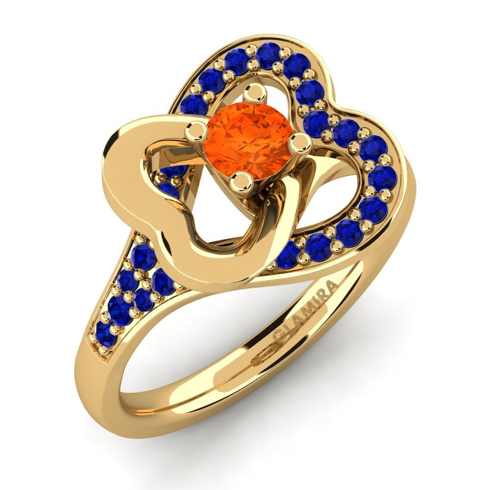 9ct Yellow Gold Fire Opal Engagement Ring Kailyn 0.25 crt