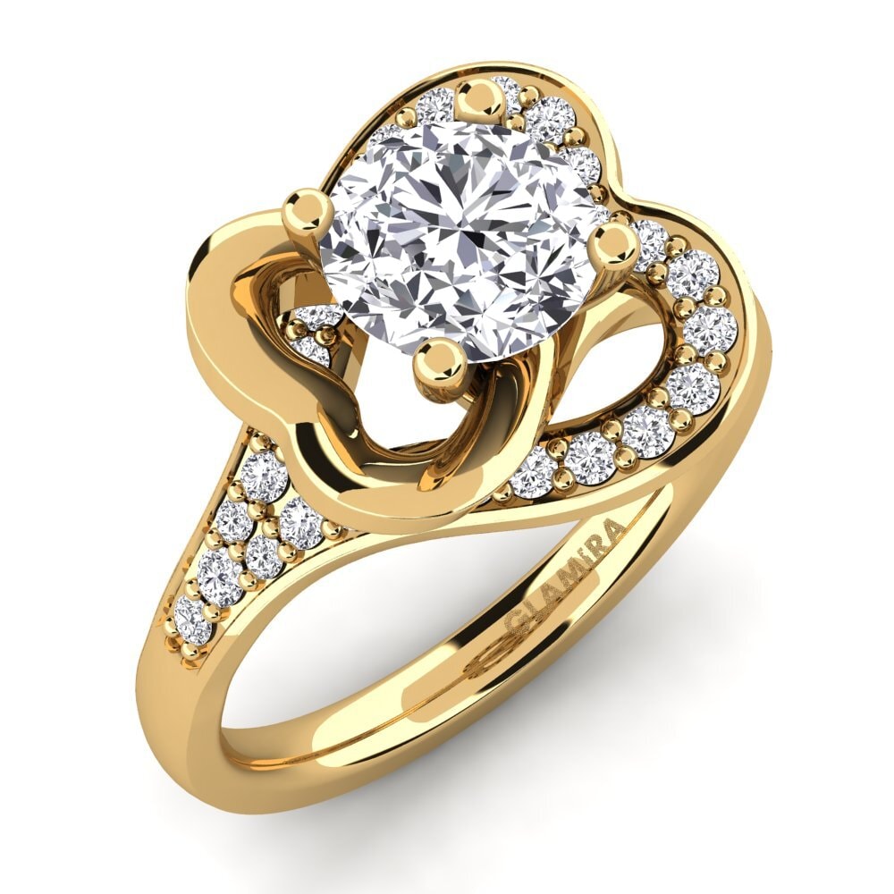 14k Oro Amarillo Anillo de compromiso Kailyn 1.0 crt