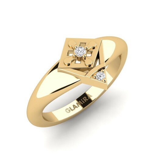 Pinky Ring Kajsa 585 Yellow Gold & White Sapphire