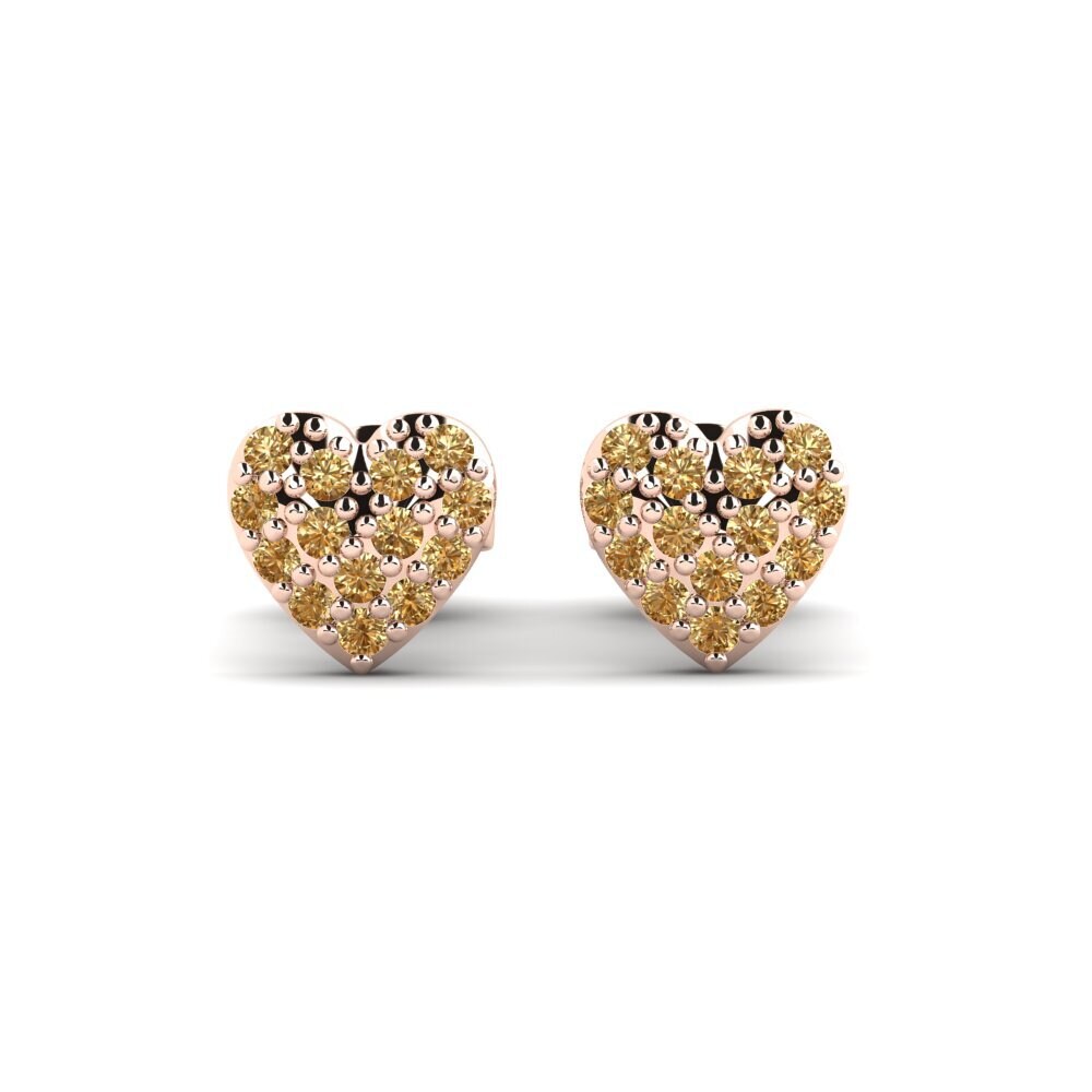 14ct Rose Gold Brown Diamond Earring Kalanchoe Daughter