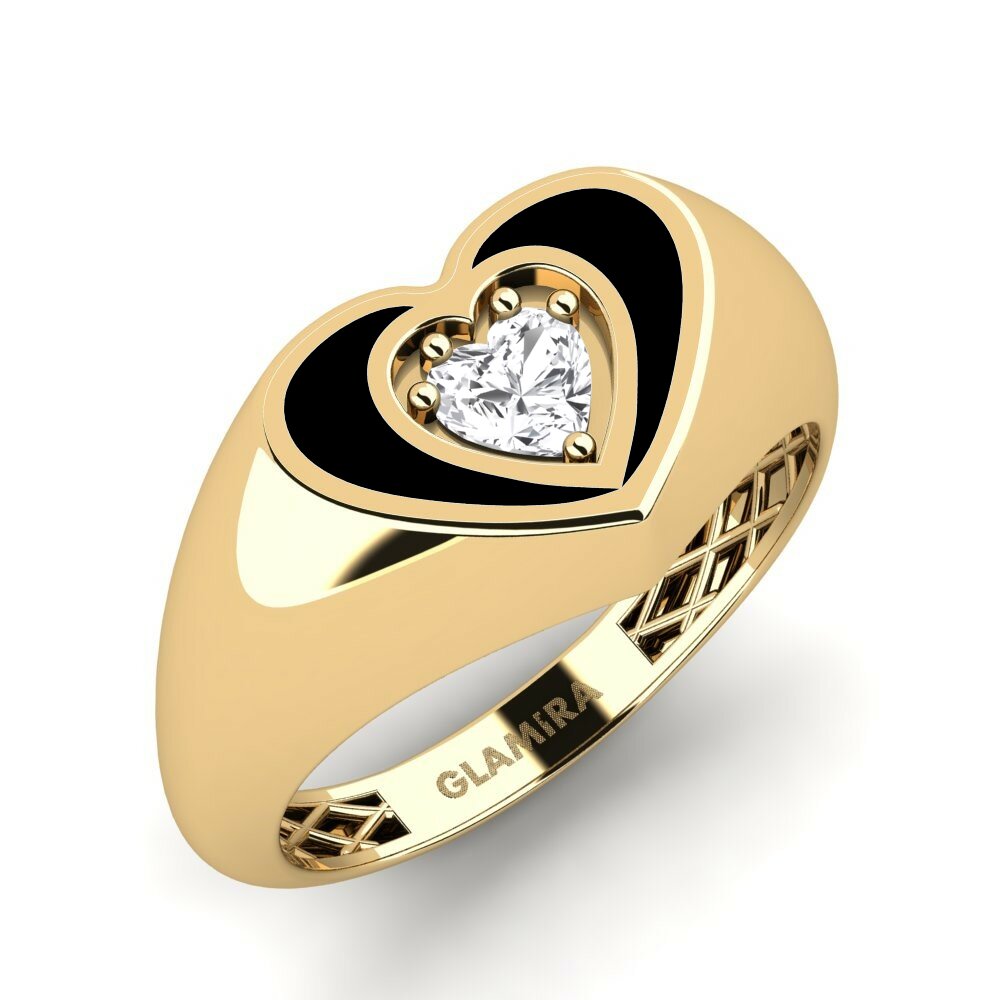 Saphir Blanc Anneau rose Kalbo