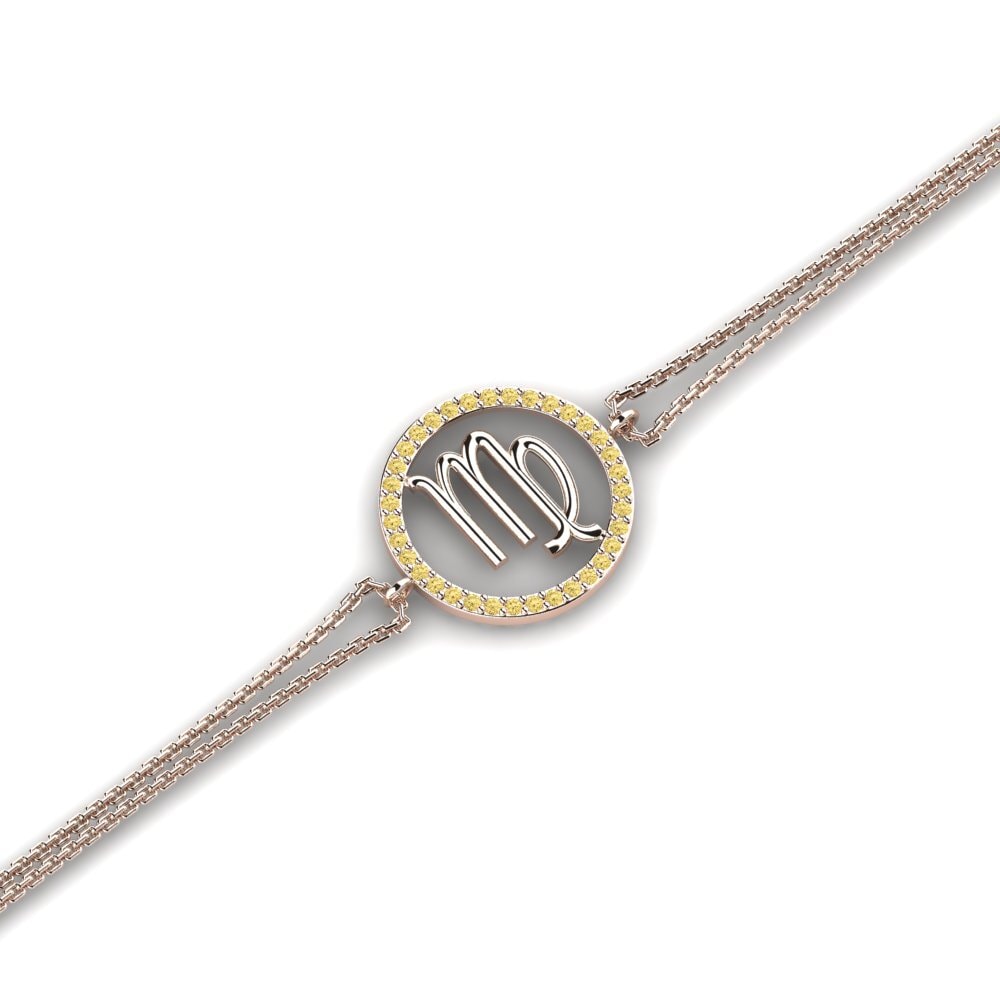 9k Oro Rosa Diamante Amarillo Pulsera de Mujer Kaleigh - Virgo