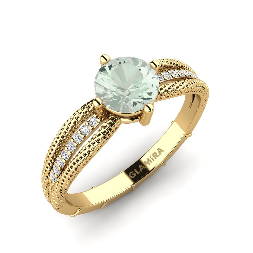 Green Amethyst Engagement Ring Kali
