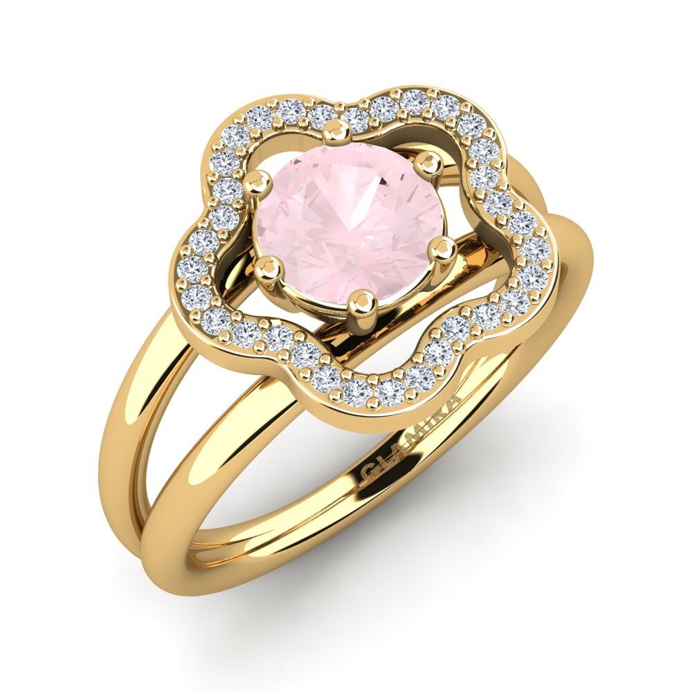 14ct Yellow Gold Rose Quartz Ring Kalidah