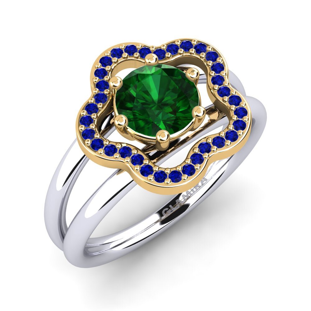 14K Wit & Geel Goud Tsavorite Ringen Kalidah