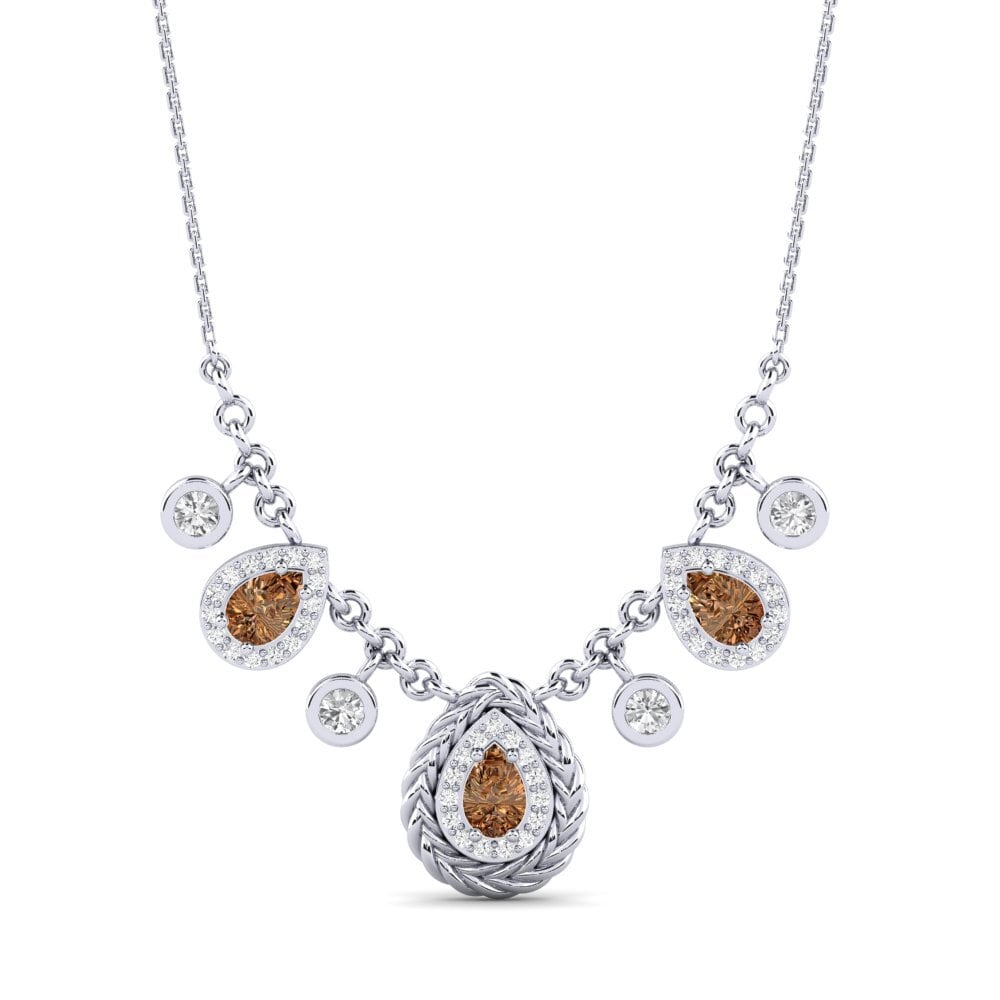 950 Platinum Brown Diamond Women's Necklace Kalipay