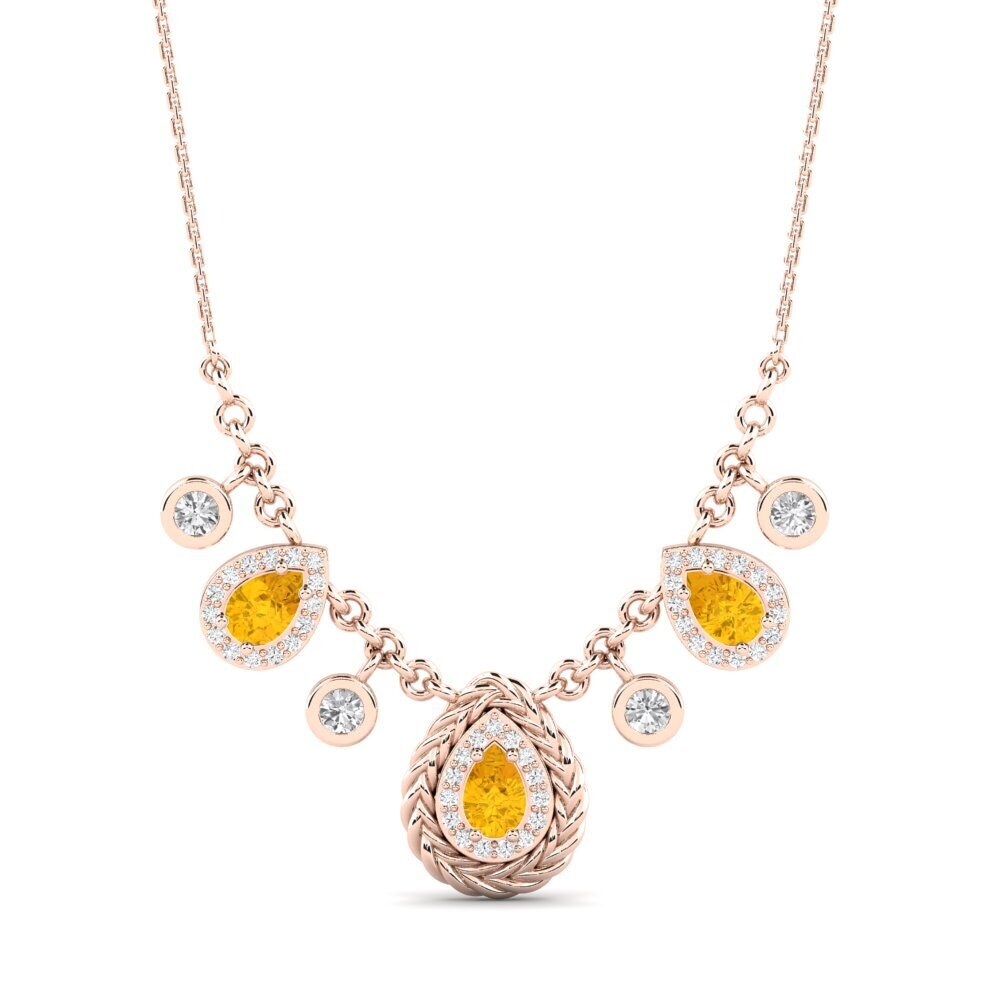 9ct Rose Gold Citrine Women's Necklace Kalipay