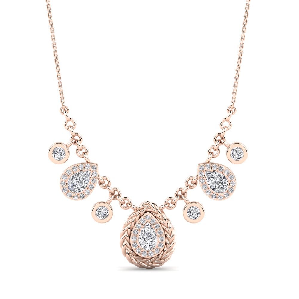 9ct Rose Gold Diamond Women's Necklace Kalipay