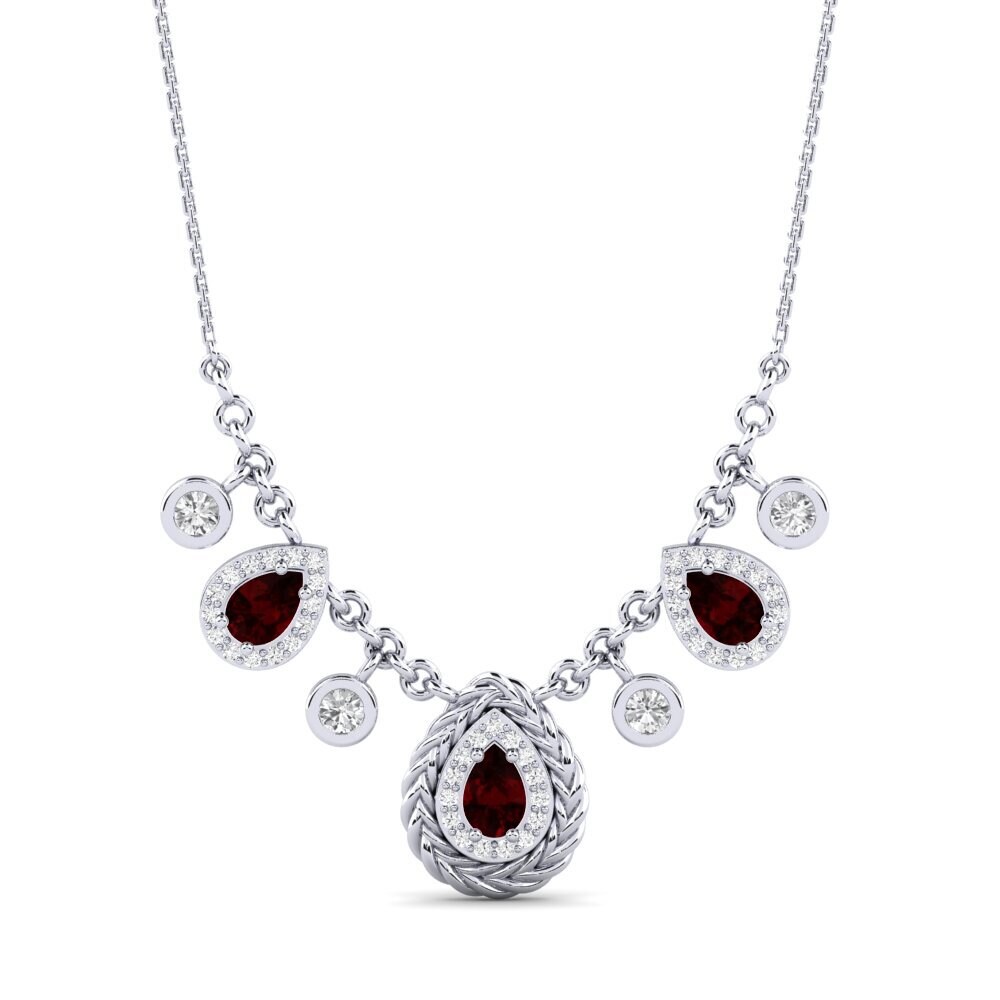950 Platinum Garnet Women's Necklace Kalipay