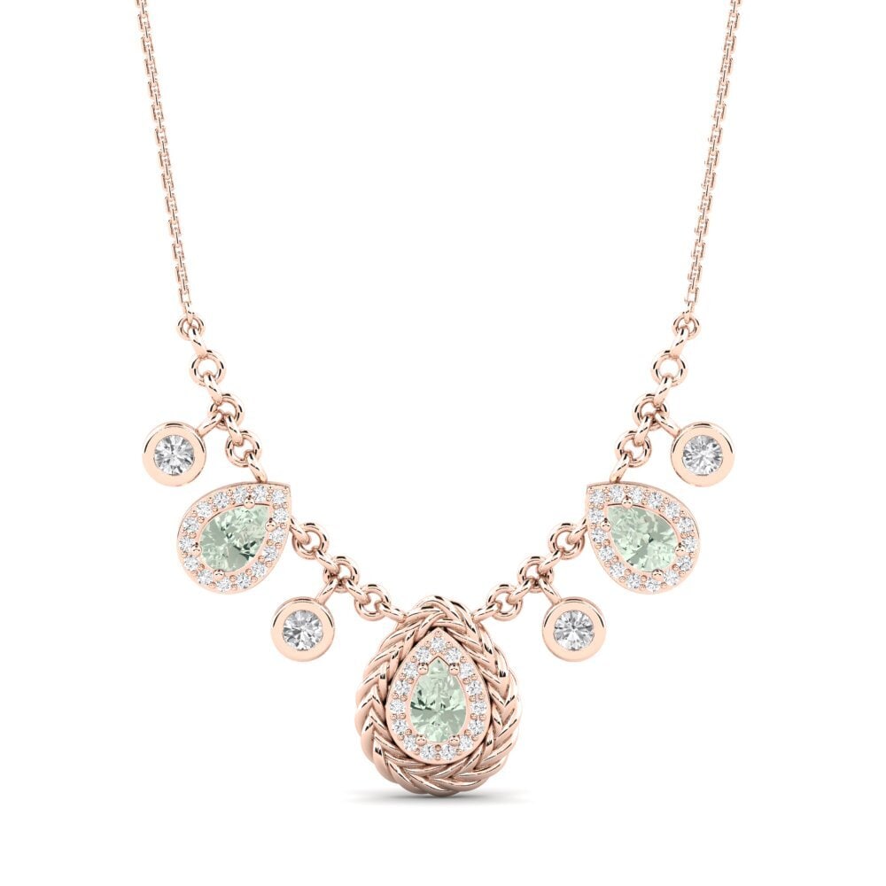 9ct Rose Gold Green Amethyst Women's Necklace Kalipay