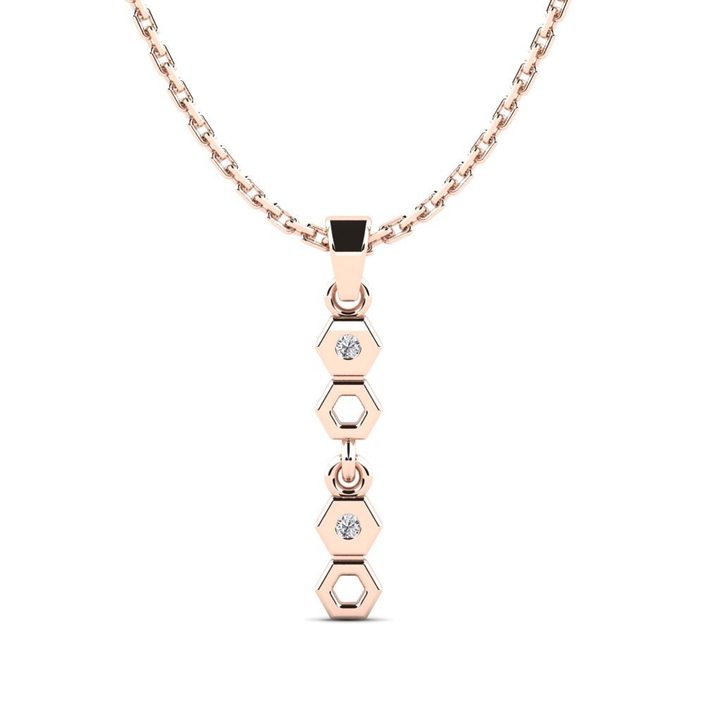 18k Oro Rosa Diamante Colgante de Mujer Kaloks