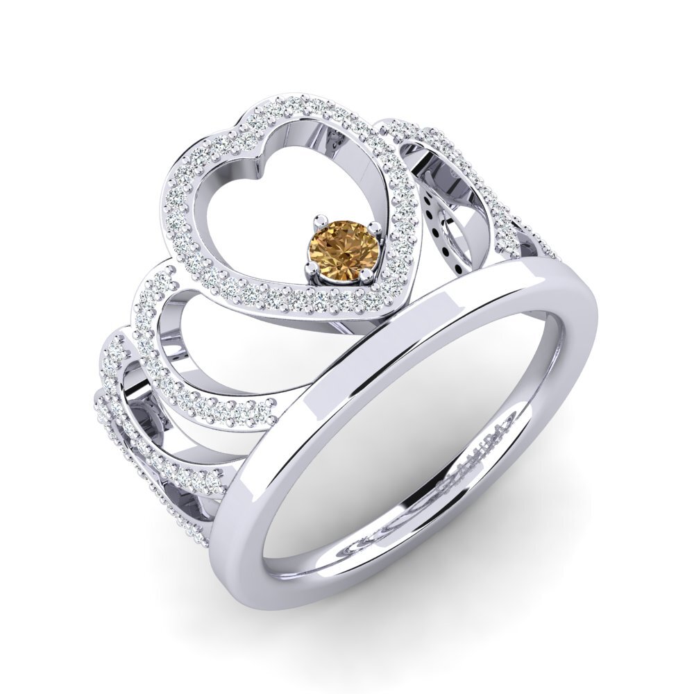 950 Palladium Brauner Diamant Ring Kalpita