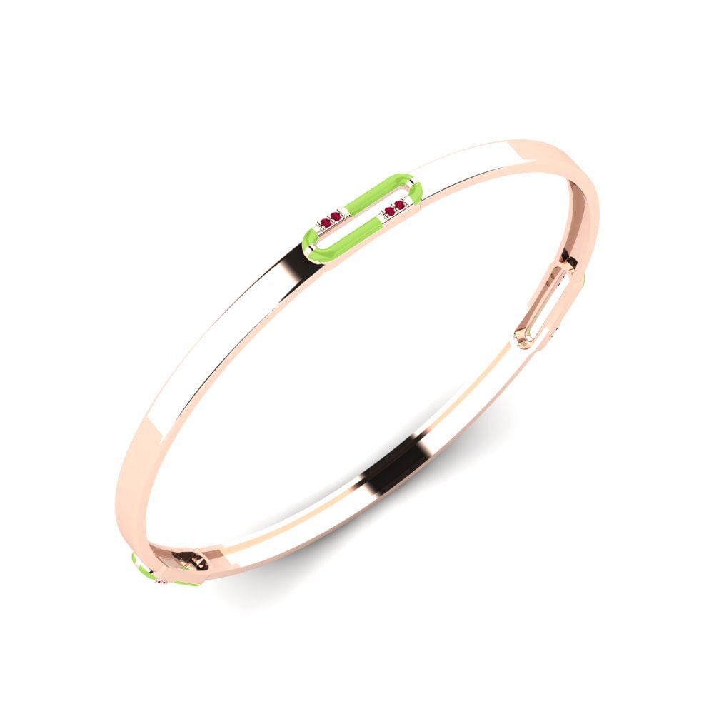 14ct Rose Gold Ruby Women's Bangle Kalydon