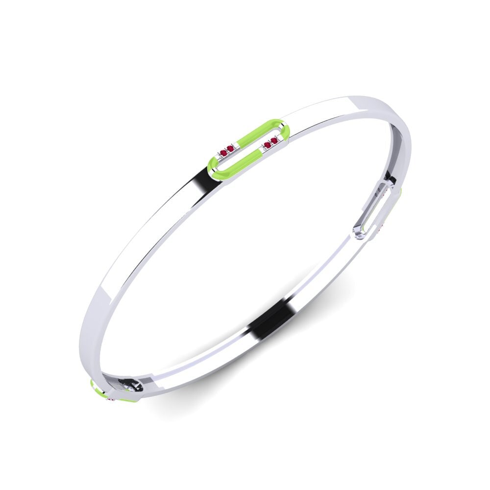 18ct White Gold Ruby Women's Bangle Kalydon