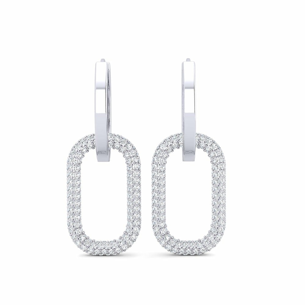 Huggies & Hoops Valentina Coco Collection GLAMIRA Earring Kaminas 585 White Gold Swarovski Crystal