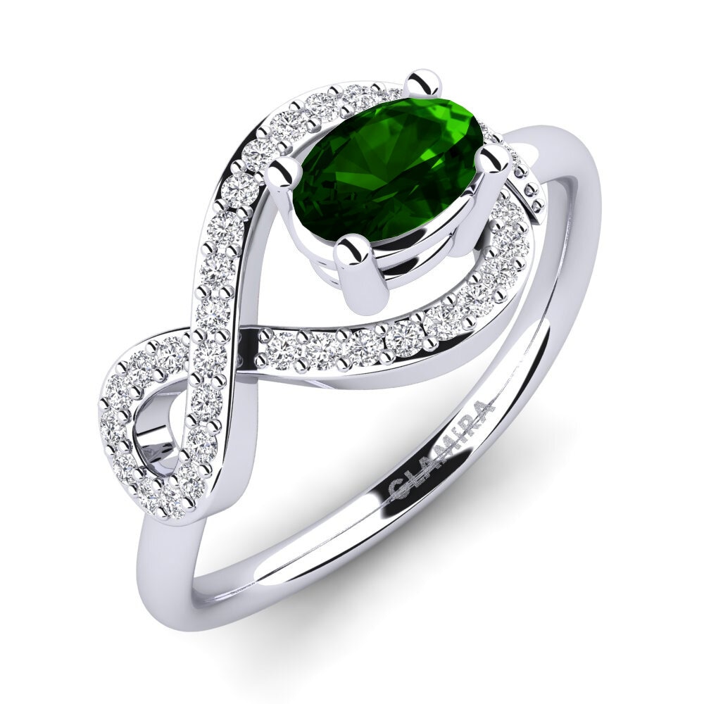 Green Tourmaline Engagement Ring Kamoran