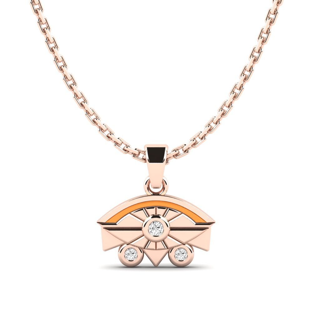 14k Oro Rosa Moissanita Colgante de Mujer Kanapa