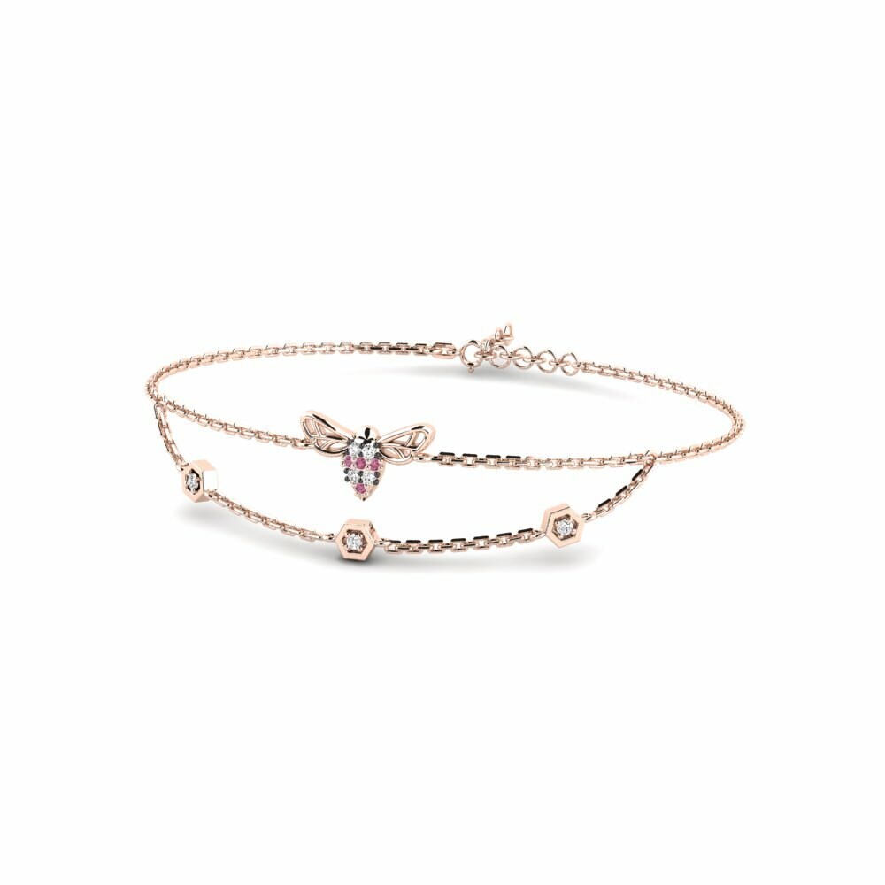 14k Rose Gold Rhodolite Garnet Women's Bracelet Kapasdistrou