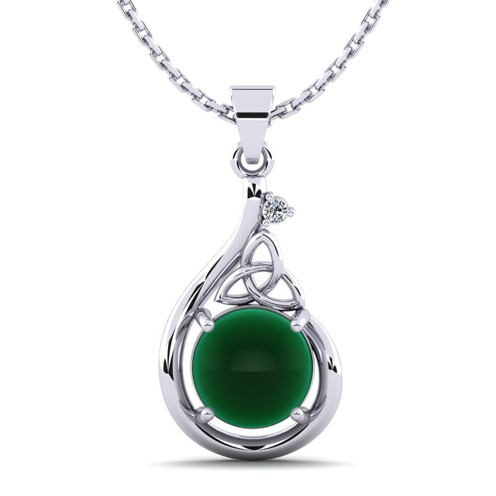 Paladio 950 Esmeralda Cabujón Colgante de Mujer Karensa
