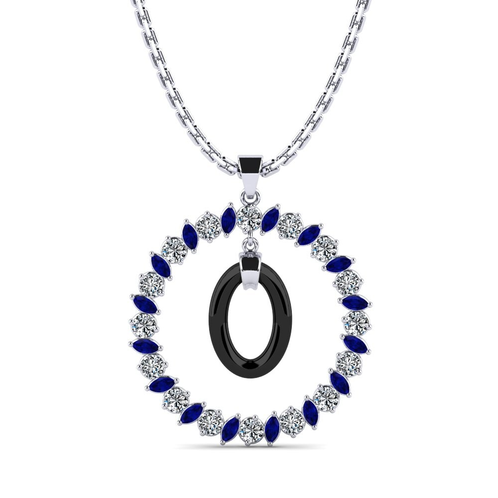 White Silver Sapphire Women's Pendant Karg